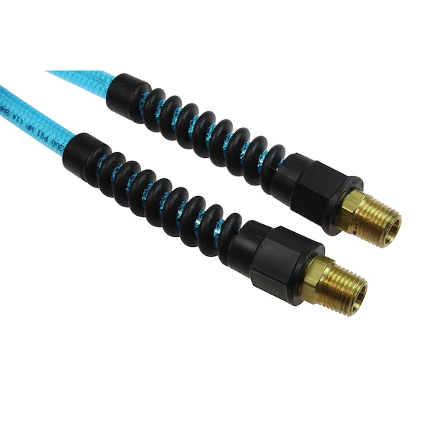 Coilhose Pneumatics Flexeel Hose 3/8" ID x 25 ' 1/4" MPT Transparent Blue PFE60254T - main